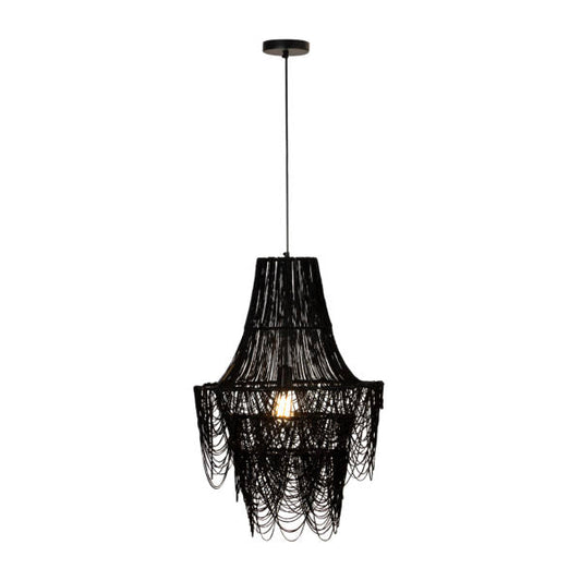 TOV Furniture Raipur Iron Frame Pendant Light in Black Finish