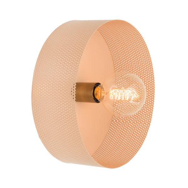 TOV Furniture Round Bare Bulb Wall Sconce in Blush Finish