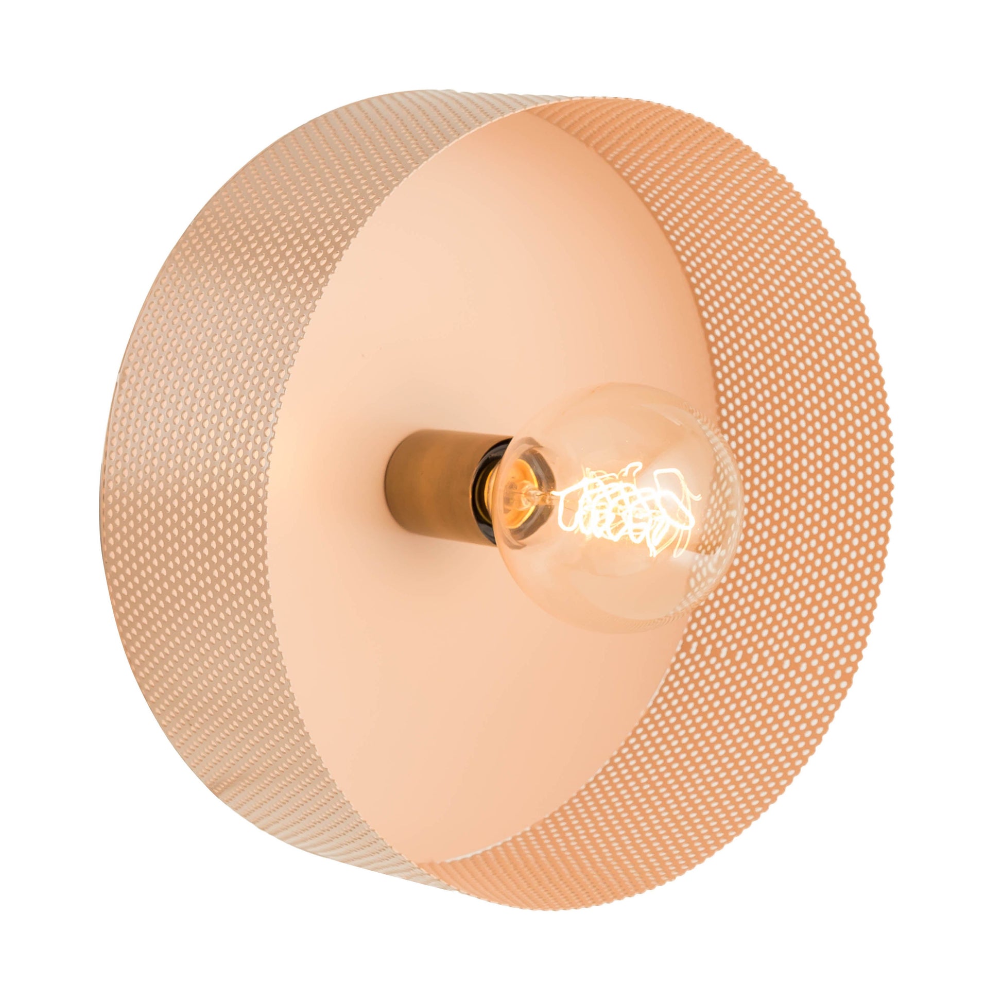 TOV Furniture Round Bare Bulb Wall Sconce in Blush Finish