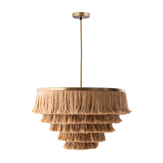 TOV Furniture Sarai Fringe Pendant Lighting in Natural Finish