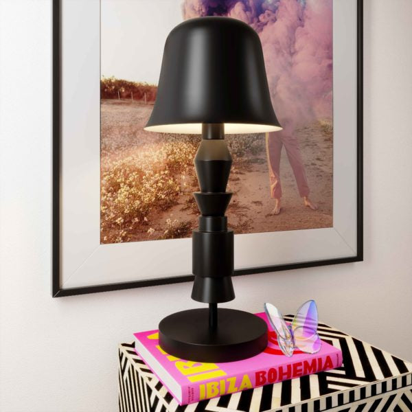 TOV Furniture Serengeti Wood Base Table Lamp in Black Finish