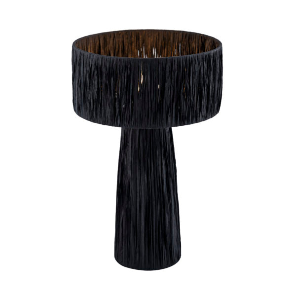 TOV Furniture Shelby Rafia Rattan Table Lamp in Black Finish