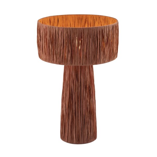 TOV Furniture Shelby Rafia Rattan Table Lamp in Brick Red Finish