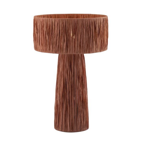 TOV Furniture Shelby Rafia Rattan Table Lamp in Brick Red Finish