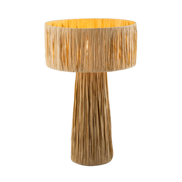 TOV Furniture Shelby Rafia Rattan Table Lamp in Natural Finish