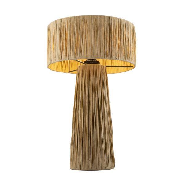 TOV Furniture Shelby Rafia Rattan Table Lamp in Natural Finish