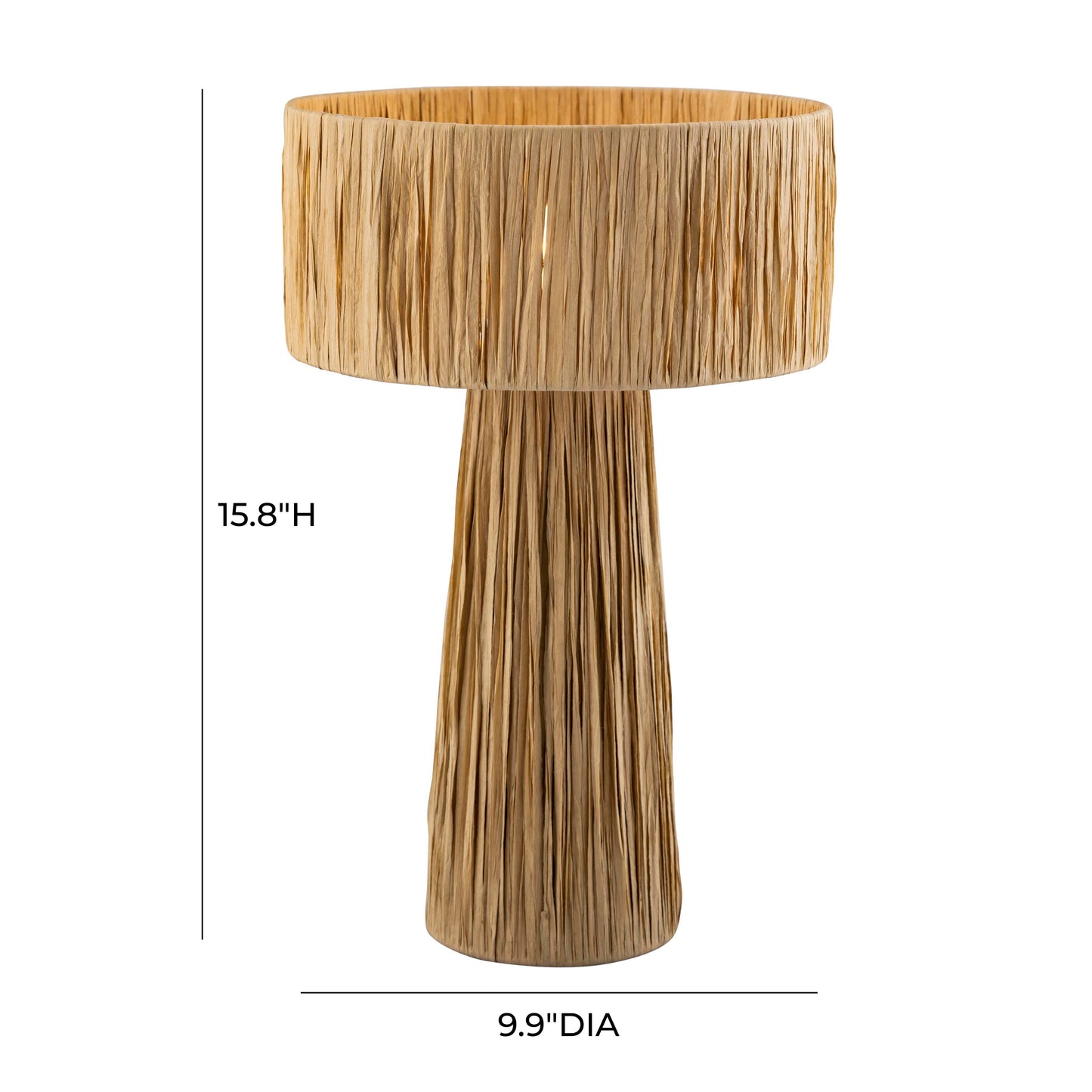 TOV Furniture Shelby Rafia Rattan Table Lamp in Natural Finish