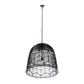 TOV Furniture Tessa Large Cage Pendant Light in Black Finish