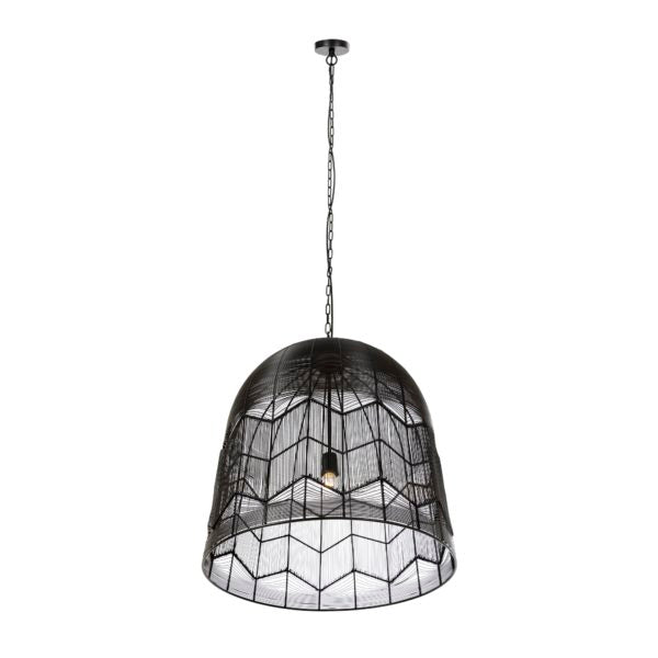 TOV Furniture Tessa Large Cage Pendant Light in Black Finish