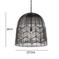 TOV Furniture Tessa Large Cage Pendant Light in Black Finish