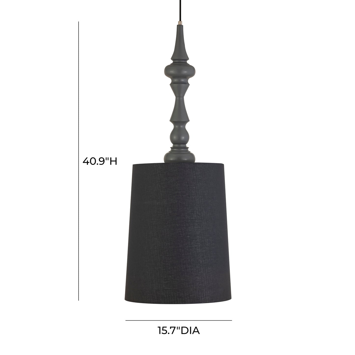 TOV Furniture Yaretzi Iron Base Pendant Light With Black Silhouette Shade