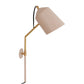 TOV Furniture Zaphire Wall Sconce With Blush Conical Shade and Angular Brass Neck