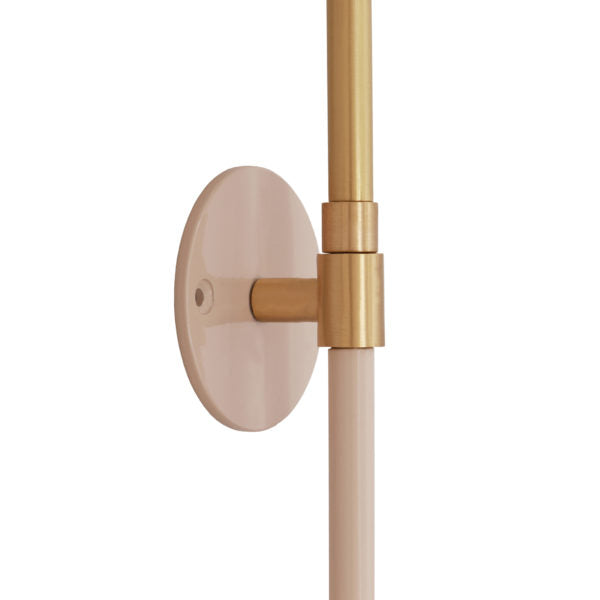 TOV Furniture Zaphire Wall Sconce With Blush Conical Shade and Angular Brass Neck