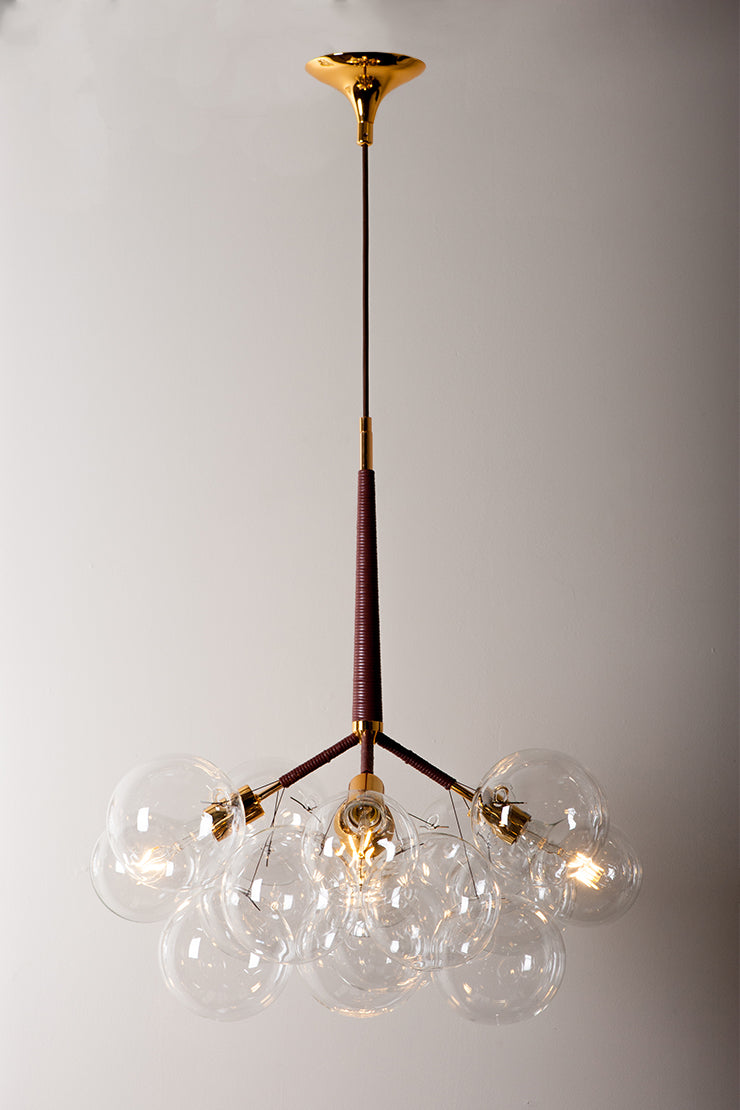 The Vault Alleta Glass Pendant - Satin Brass