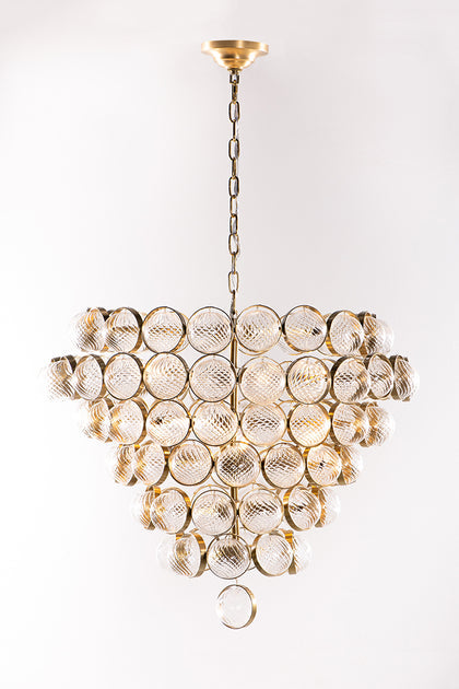 The Vault Dominique Ribbed Glass Globe Chandelier