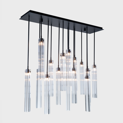 The Vault Eden Multi Spot Glass Chandelier - Acid Matte Black
