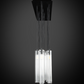 The Vault Eden Staggered Matte Black Multi Spot Glass Chandelier
