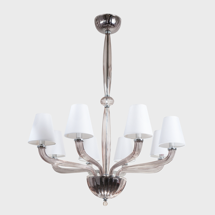 The Vault Fairmont Chrome Chandelier With Ribbed Glass Arm