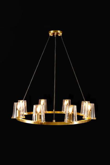 The Vault Mackenzie Round Glass Shade Chandelier
