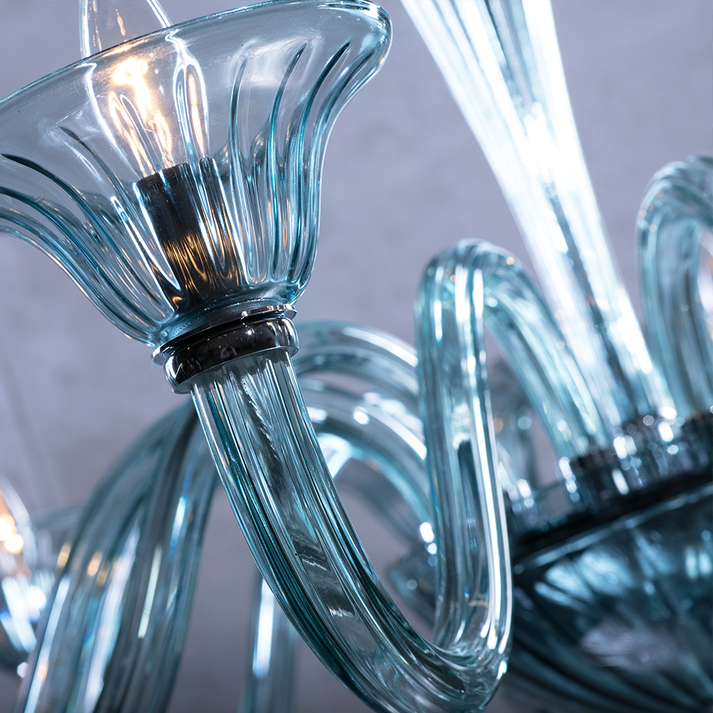 The Vault Marcella Venetian Blue Glass Chandelier