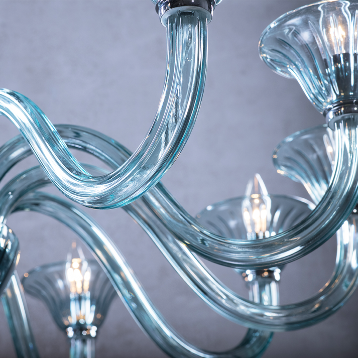 The Vault Marcella Venetian Blue Glass Chandelier