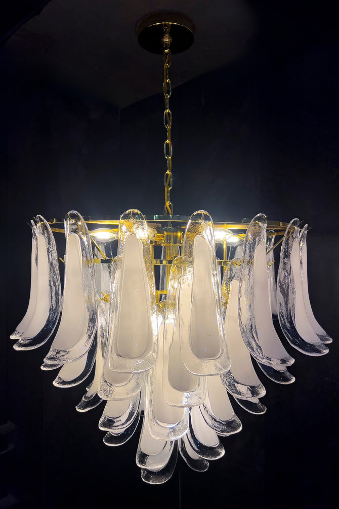 The Vault Marielle Mid Century White Petal Chandelier