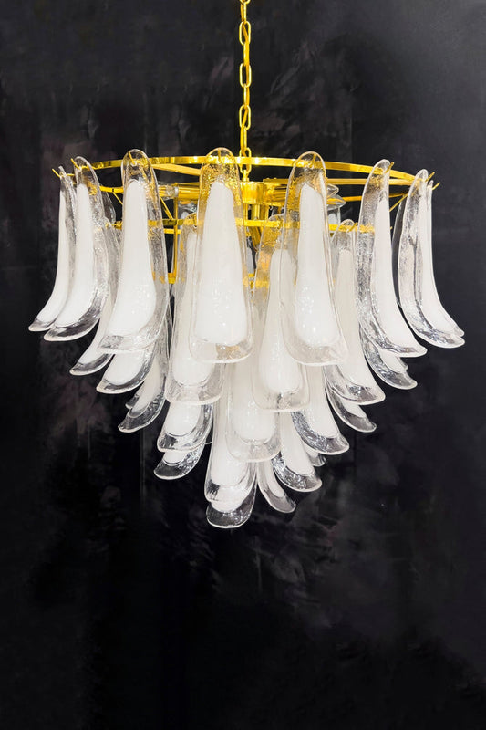 The Vault Marielle Mid Century White Petal Chandelier