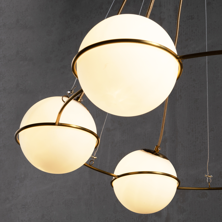 The Vault Orion Milk Glass Globe Chandelier