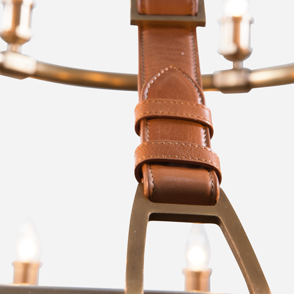 The Vault Redford Leather Round Chandelier