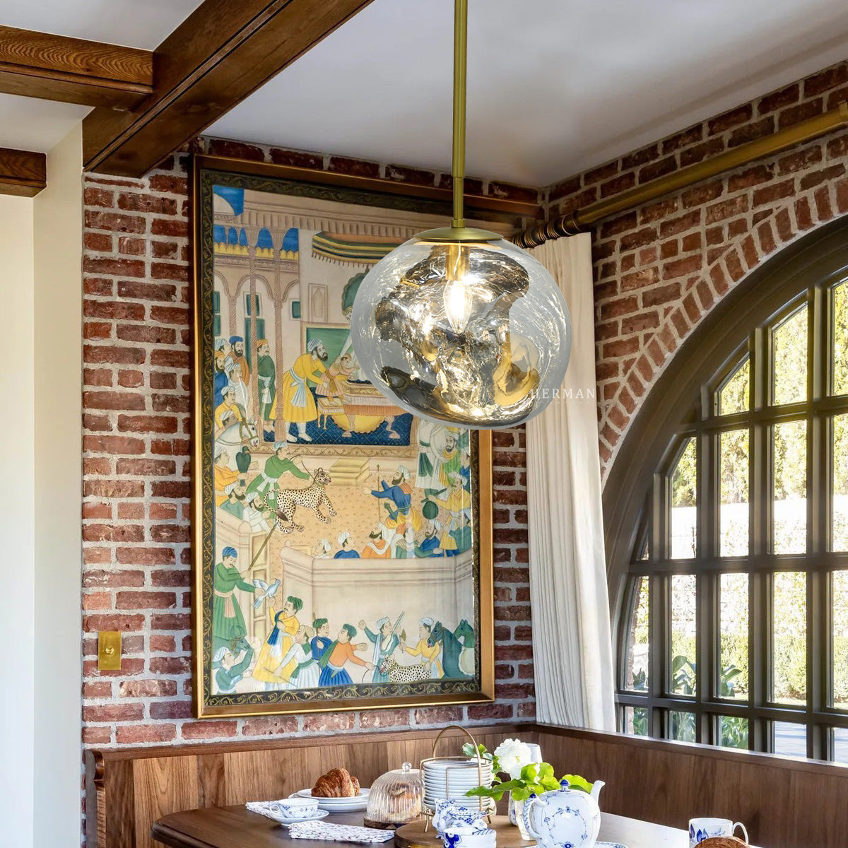 The Vault Rhome II 10" Satin Brass Pendant