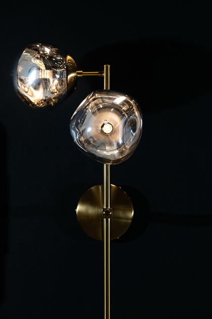 The Vault Rhome II Left Facing Wall Sconce - Satin Brass