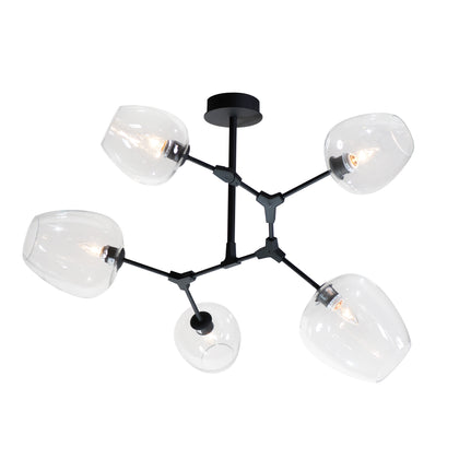 The Vault Rhome Sputnik Acid Black Frame & Clear Glass Chandelier