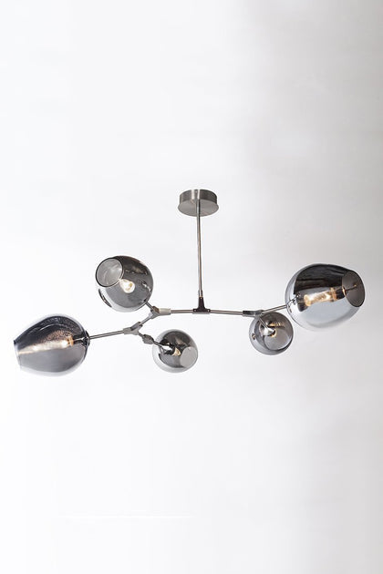The Vault Rhome Sputnik Satin Brass Frame & Mirror Glass Chandelier