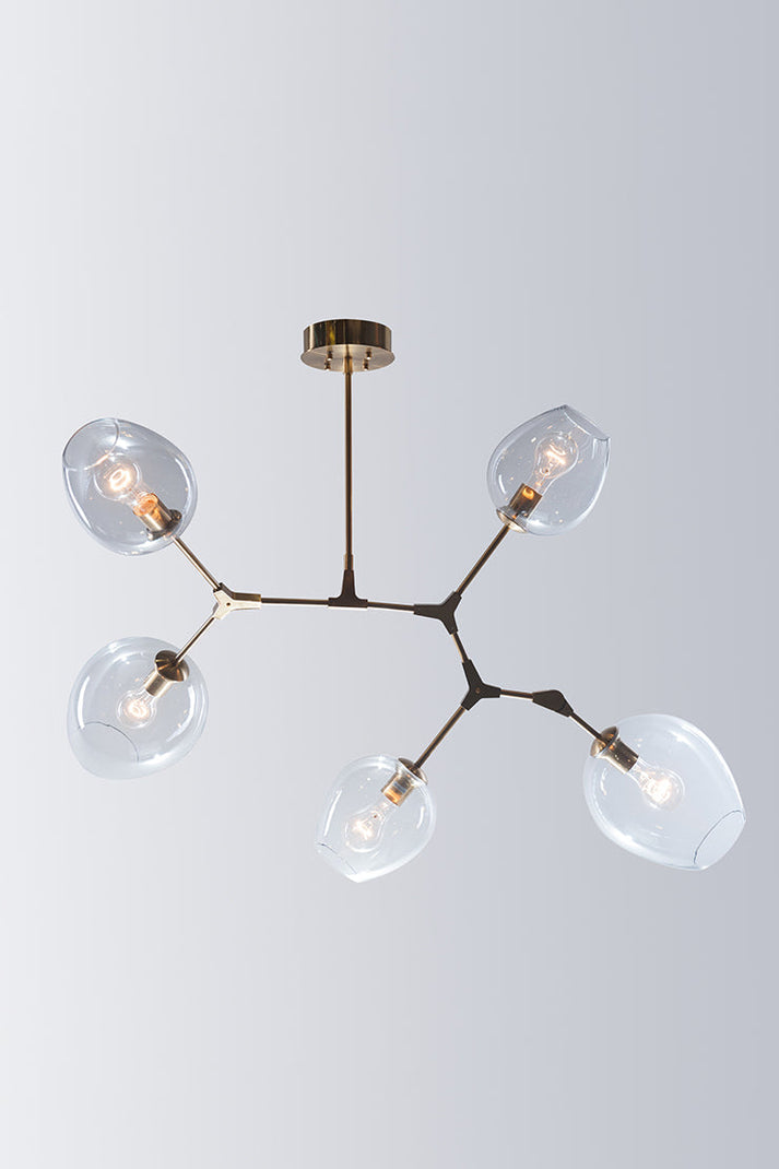 The Vault Rhome Sputnik Stainless Steel Frame & Clear Glass Chandelier