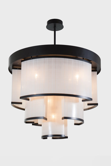 The Vault Tremaine Faux Linen Fabric Chandelier
