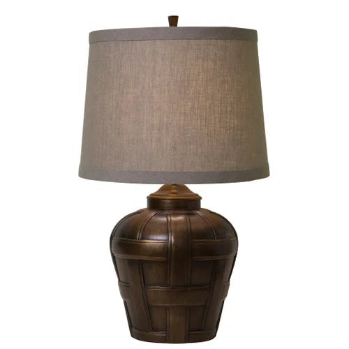 Thumprints Ashbury Tan Linen Hardback Table Lamp