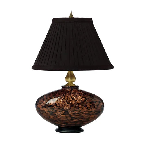 Thumprints Cache Gold and Black Glitter Design Table Lamp