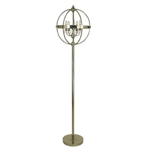 Thumprints Compass Polished Nickel Floor Lamp