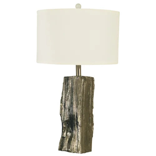 Thumprints Driftwood Polished Nickel Table Lamp