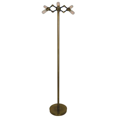 Thumprints Felix Antique Brass and Matte Black Floor Lamp