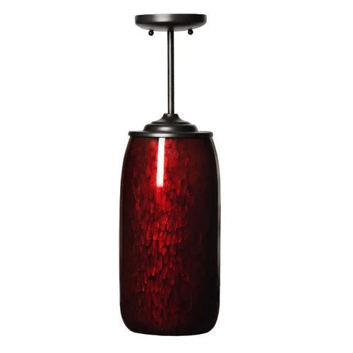 Thumprints Galaxy Black and Red Glitter Glass Pendant Lamp