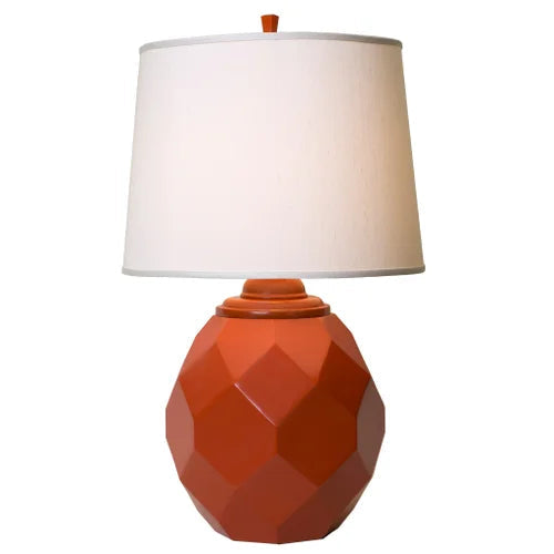 Thumprints Jewel Satin Poppy White Silk Hardback Table Lamp