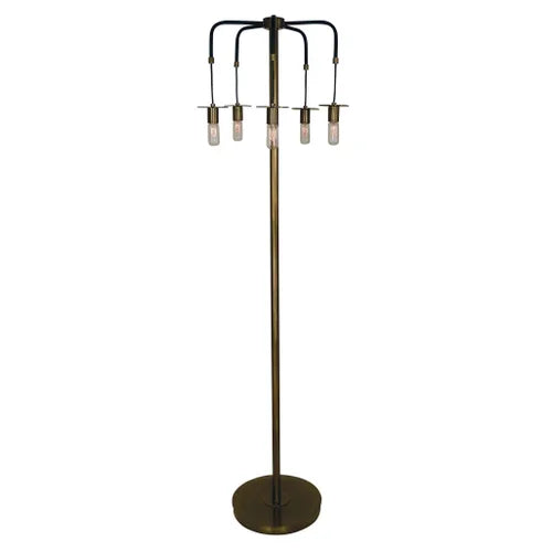 Thumprints Juliette Antique Brass and Matte Black Floor Lamp