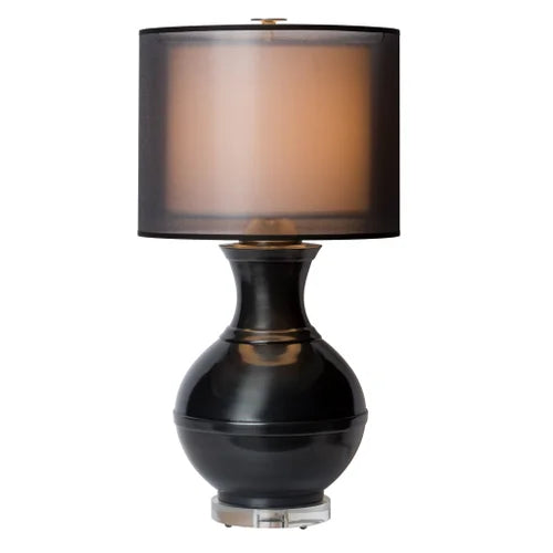 Thumprints Jupiter Gloss Black Table Lamp