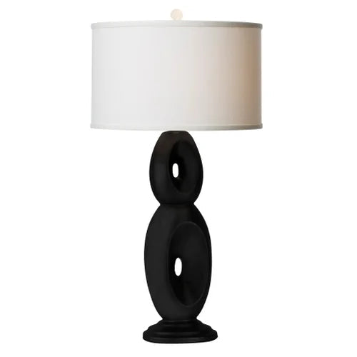 Thumprints Loop Black Glaze Table Lamp