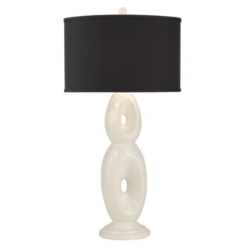 Thumprints Loop Black Silk Hardback Table Lamp