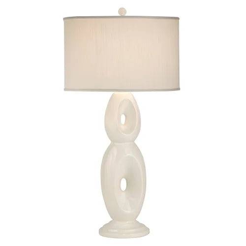 Thumprints Loop White Silk Hardback Table Lamp
