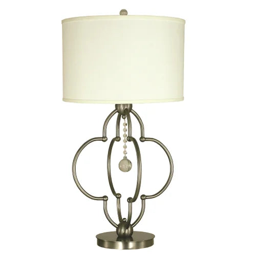 Thumprints Quatrefoil Brushed Nickel Table Lamp