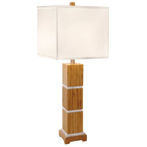 Thumprints Tahiti White Silk Hardback Table Lamp