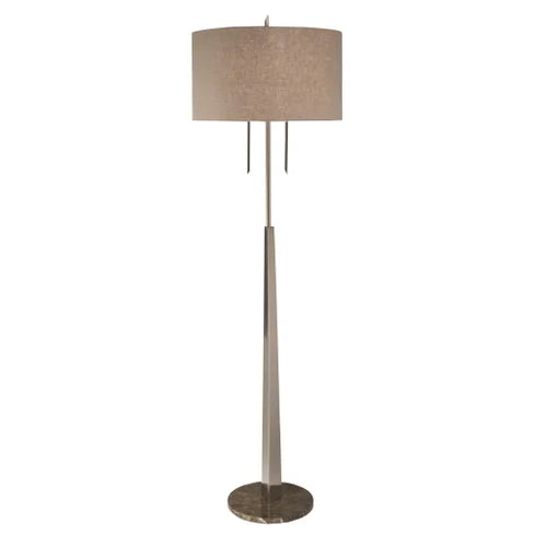 Thumprints Tigers Eye Taupe Linen Hardback Floor Lamp